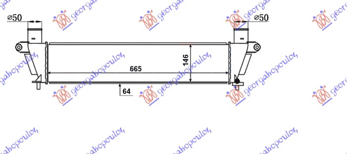 HLADNJAK INTERCOOLERA 2.5-3.0 TD (665x146x64)