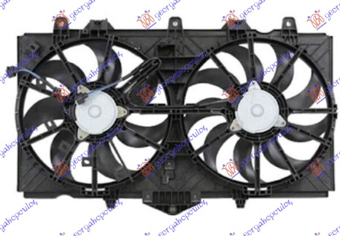 VENTILATOR (DUPLI) KOMPLET (3.5 HYBRID - 3.7 BENZIN) (340/340mm) (2+2 PIN)