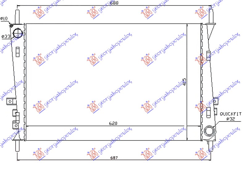 HLADNJAK MOTORA ZA SVE MODELE BENZIN/DIZEL (620x415x34)