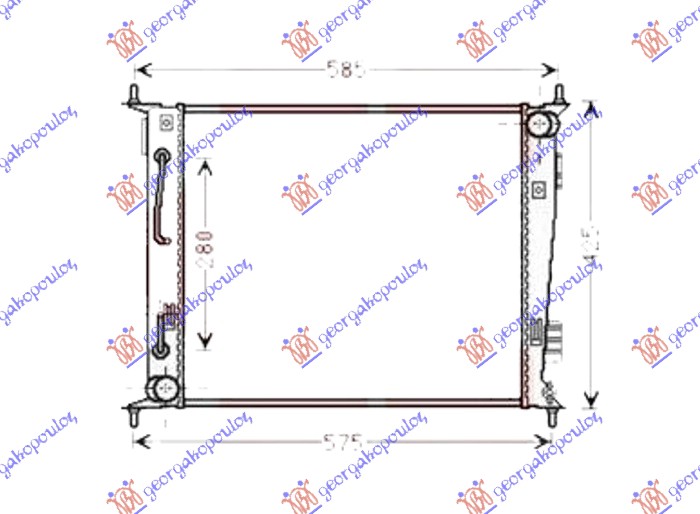 HLADNJAK MOTORA 1.6 BENZIN (AUTO) (480x415x16)