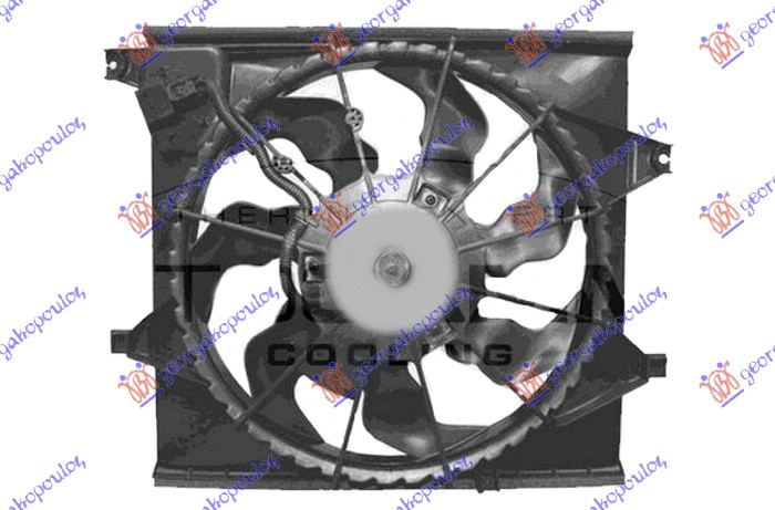 VENTILATOR KOMPLET (1.6 CRDi DIZEL) (390mm) (3 PIN)