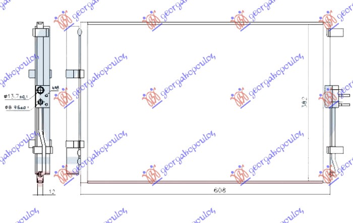 HLADNJAK KLIME 1.6 BENZIN (575x380x12)