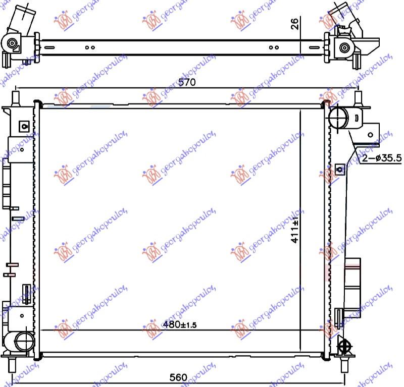 HLADNJAK MOTORA 1.6 CRDI (MAN) (48.0x41.1x2.6)