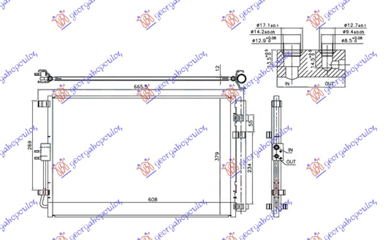 HLADNJAK KLIME ZA SVE MODELE BENZIN (550x400x12)