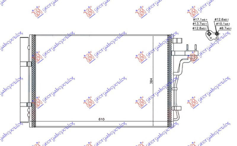 HLADNJAK KLIME ZA SVE MODELE BENZIN (550x400x12)