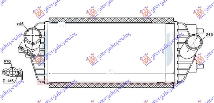 HLADNJAK INTERCOOLERA 1.7CRDi DIZEL 350x160x90