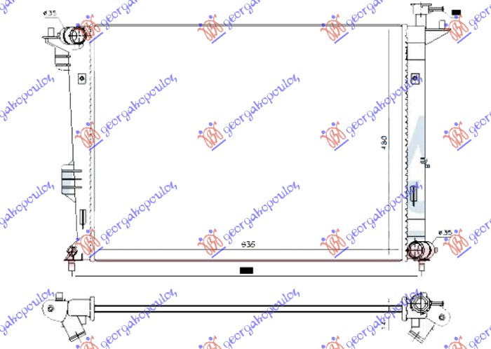 HLADNJAK MOTORA 1.6-2.0 BENZIN MANUAL (635x480x14)