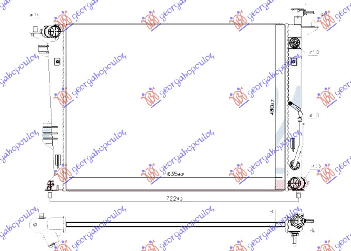 HLADNJAK MOTORA 2.0 BENZIN AUTOMATIK (635x480x14)