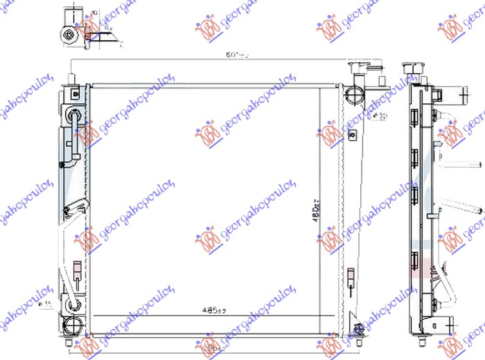 HLADNJAK MOTORA 1.7 DIZEL AUTOMATIK (480x480x18)