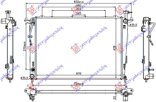 HLADNJAK MOTORA 2.4 BENZIN (MAN/AUTO) (67x48x)