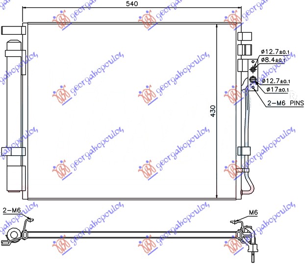 HLADNJAK KLIME 2.0/2.2 CRDI (50.5.x42.5x16)