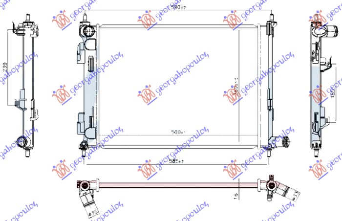 HLADNJAK MOTORA 1.2-1.4 BENZIN 480x375x16