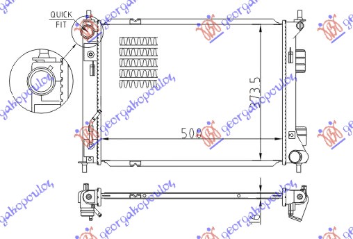 HLADNJAK MOTORA 1.4/1.6 CRDI (AUTO) (+/-AC) (50x37.3)