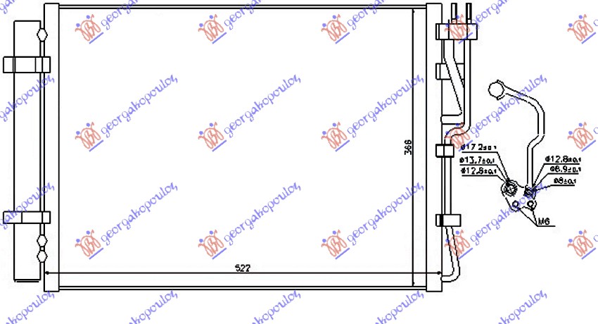 HLADNJAK KLIME A/C 1.4-1.6 CRDi (48.5x36.7)