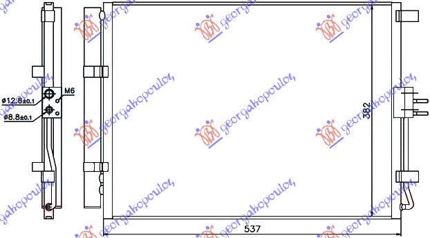 HLADNJAK KLIME 1.4/1.6 CRDi DIZEL (500x385x12)