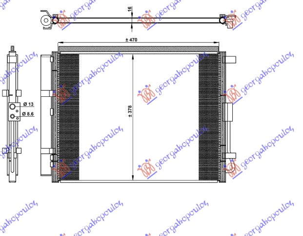 HLADNJAK KLIME 1.6 T-GDI BENZIN (48.5x38.3x1.2)