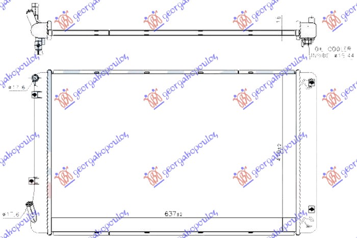 HLADNJAK MOTORA 1.6 DIZEL (650x288x36) SA CEVI