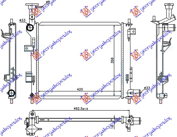 HLADNJAK MOTORA BENZIN (42x37) MANUAL