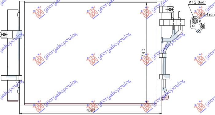 HLADNJAK KLIME ZA SVE MODELE BENZIN (440x340x16)