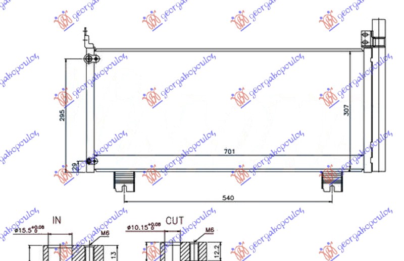 HLADNJAK KLIME RX 450 3.5i 24V HIBRID (70x31)