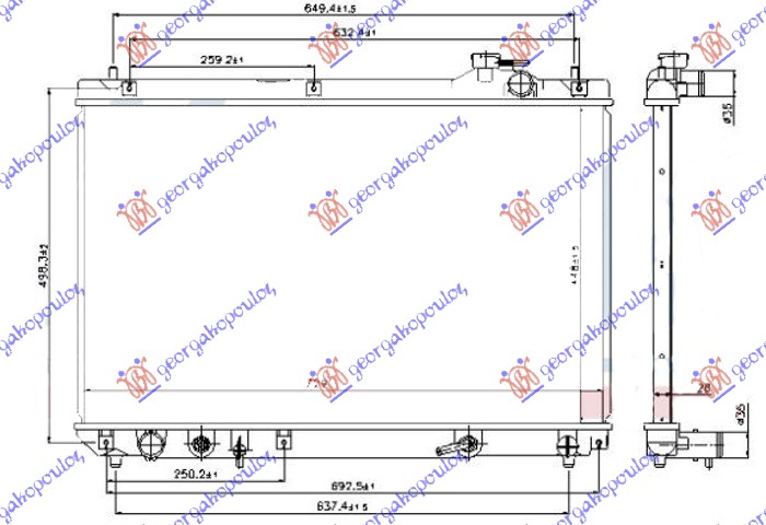 HLADNJAK MOTORA 3.0 BENZIN AUTOMATIK (450x730x26)