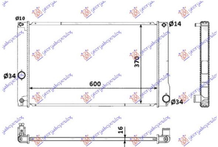 HLADNJAK MOTORA 1.8 HIBRID (AUTO) (60x35x16) (KOYO)