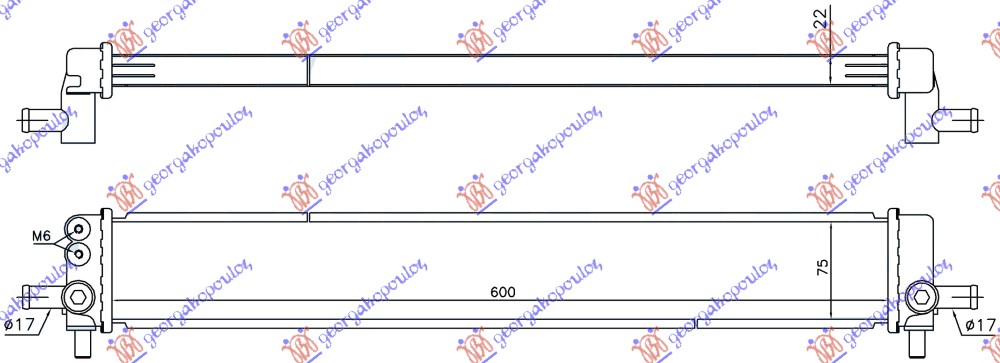 HLADNJAK MOTORA DODATNI 1.8 HIBRID (600x75x22)