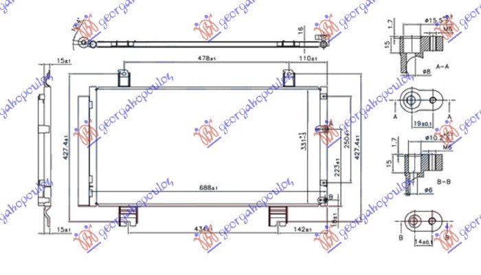 HLADNJAK KLIME ZA SVE MODELE BENZIN (640x340x16)