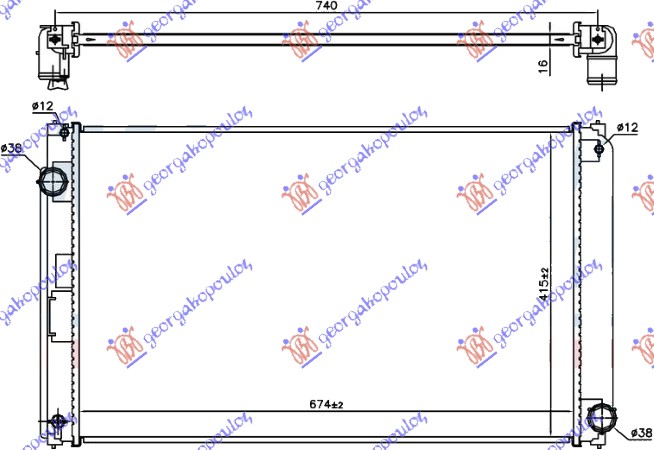 HLADNJAK MOTORA 2.0 16v BENZIN (MAN/AUTO) (675x415x16)