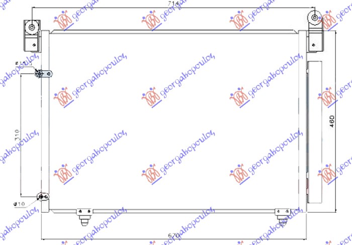 HLADNJAK KLIME 2.0/2.3/3.0i BENZIN - 2.0 TDi DIZEL (670x460)