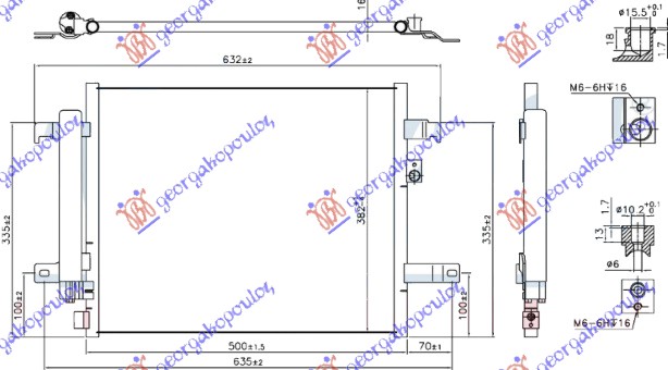 HLADNJAK KLIME 1.5/2.0 BENZIN (465x365x12)