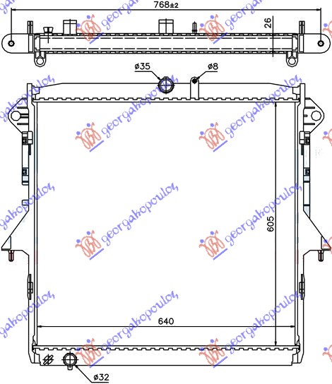 HLADNJAK MOTORA 2.5i 16V (60.9x66.4) M/A