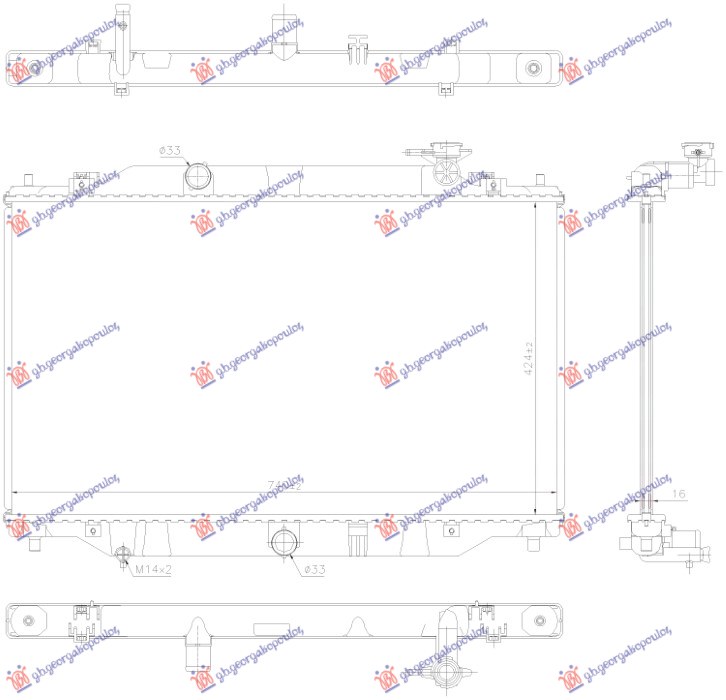 HLADNJAK MOTORA 2.0/2.5 BENZIN (42.5x74x16) (KOYO)