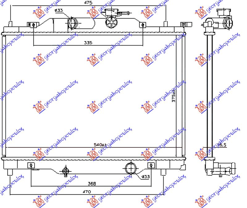 HLADNJAK MOTORA 1.5i BENZIN (375x540x16)