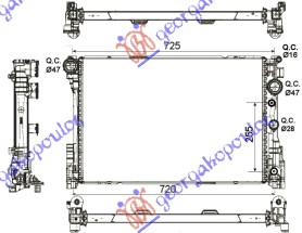 HLADNJAK MOTORA 3.0/3.5 BENZIN / 2.1/2.2-3.0 Cdi (64x43x3.4)