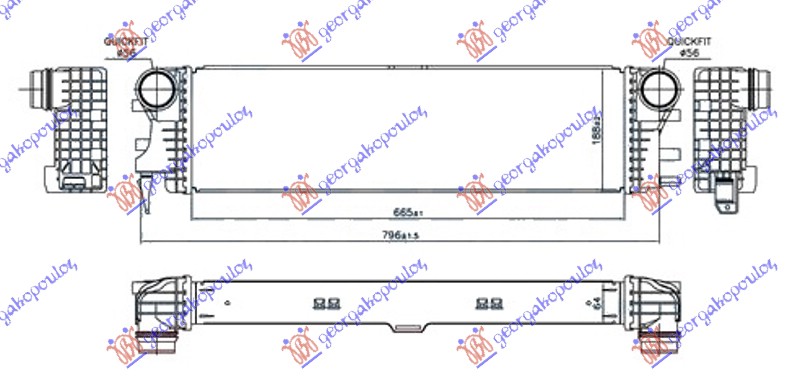 HLADNJAK INTERCOOLERA 2.2 (114/116/119 CDI/BL-T)