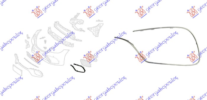 LAJSNA RESETKE PREDNJEG BRANIKA HROM (S63/S65 AMG)