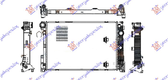 HLADNJAK MOTORA 3.0/3.5 BENZIN - 2.1-/2.2/3.0 CDI DIZEL (MANUELNI/AUTOMATSKI) (640x430) (MAHLE BEHR)