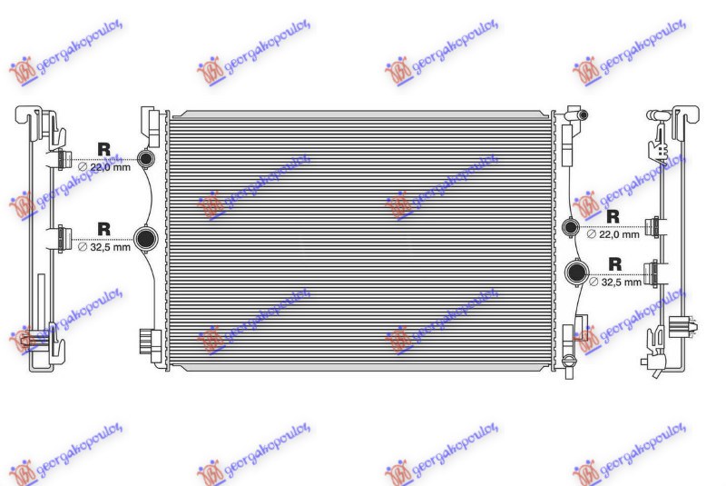 HLADNJAK MOTORA 1.3/2.0 BENZIN - 1.5/2.0 DIZEL (3 CEVI) (663x433)