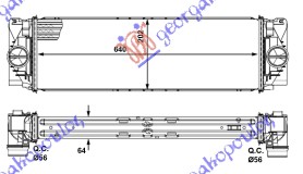 HLADNJAK INTERCOOLERA 2.1-3.0 CDi (64x202x64)