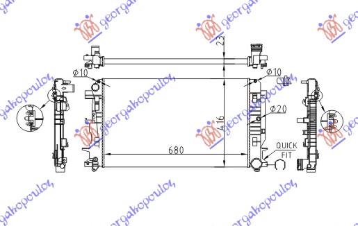 HLADNJAK MOTORA 2.2 CDi-AC (67.7x41.5x23) MANUAL