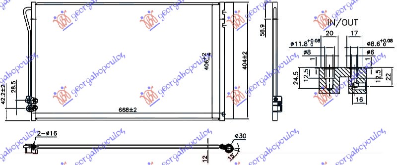 HLADNJAK KLIME ZA SVE MODELE BENZIN/DIZEL (640x385x12)