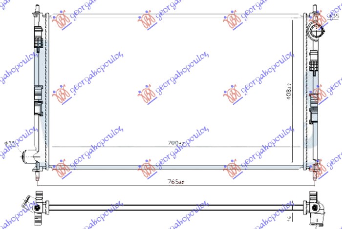 HLADNJAK MOTORA 2.0 BENZIN (700x400x16) (BEZ POKLOPCA)