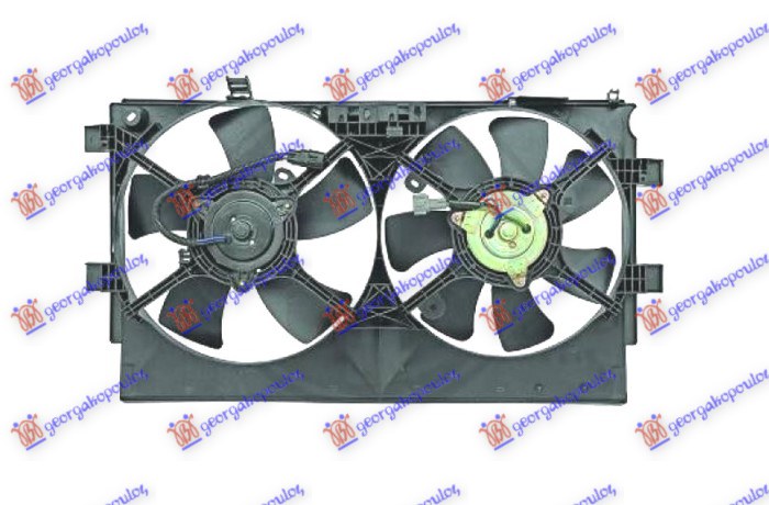 VENTILATOR (DUPLI) KOMPLET (1.8/2.0/2.2 DIZEL) (2+4 KONEKTORA)