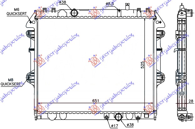 HLADNJAK MOTORA 2.5/3.0 TD (52.5x65) ZATVOREN SISTEM