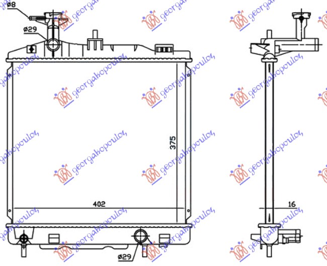 HLADNJAK MOTORA 1.0/1.2 BENZIN (MAN) (375x395x16)