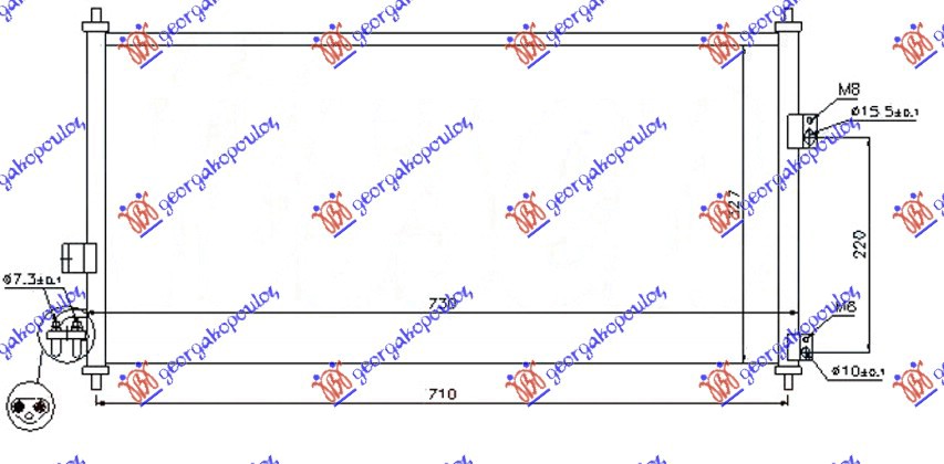 HLADNJAK KLIME ZA SVE BENZIN/DIZEL (690x330x16)