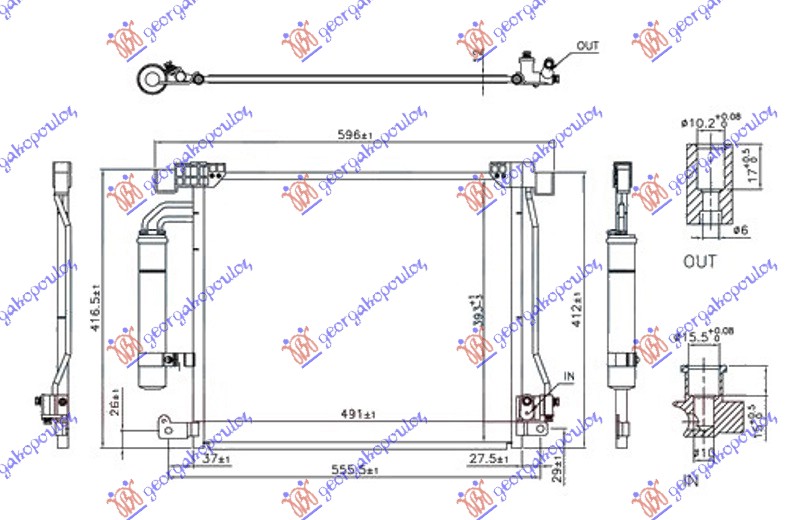 HLADNJAK KLIME 1.2 DIG TURBO/1.5 dci/1.6 DIG TURBO (491x414x12)