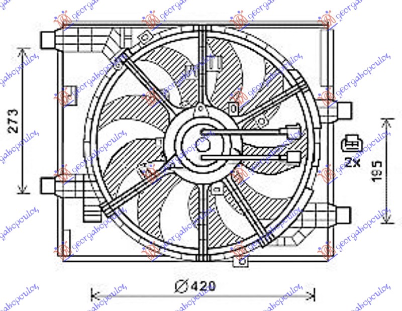 VENTILATOR KOMPLET 1.6DiG - 1.5dCi (JEDAN)