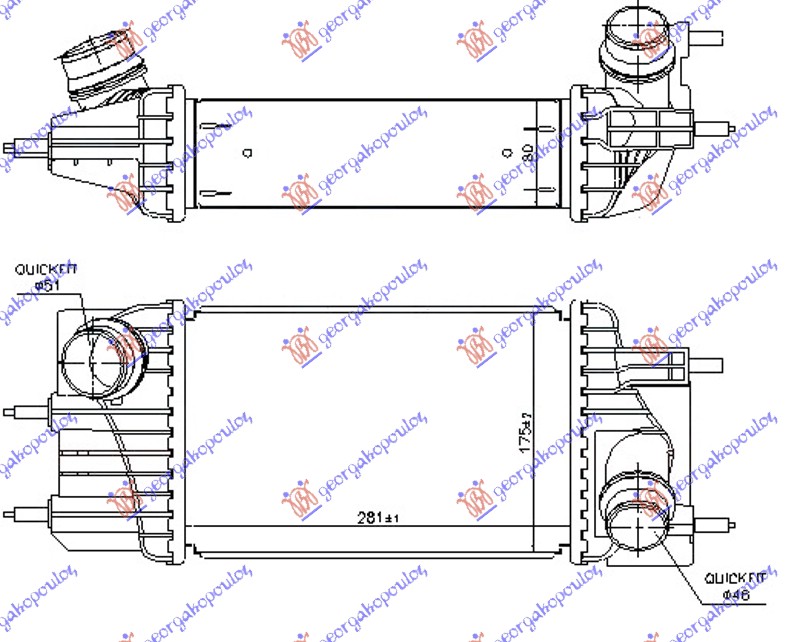 HLADNJAK INTERKULERA 2.3 DCI DIZEL (540x150x80) CREVO 56/51